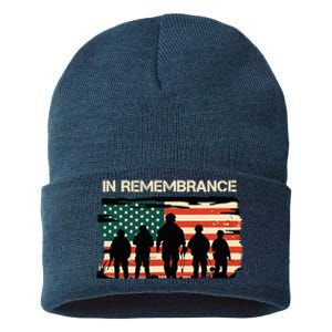 In Remembrance American Flag Usa Sustainable Knit Beanie