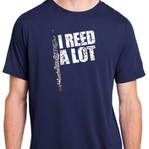 I Reed A Lot Oboe Player Funny Oboes Music Gift Adult ChromaSoft Performance T-Shirt