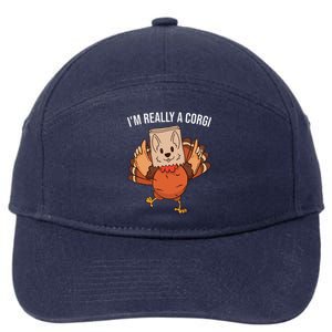 I'm Really A Corgi Thanksgiving Turkey Fake Corgi Dog 7-Panel Snapback Hat