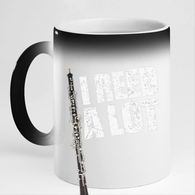 I Reed A Lot Oboe Player Funny Oboes Music 11oz Black Color Changing Mug