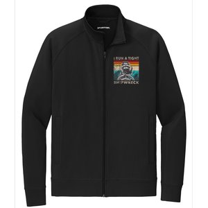 I Run A Ight Shipwreck Raccoon Captain Stretch Full-Zip Cadet Jacket