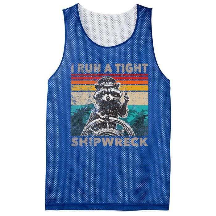 I Run A Ight Shipwreck Raccoon Captain Mesh Reversible Basketball Jersey Tank