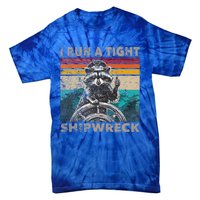 I Run A Ight Shipwreck Raccoon Captain Tie-Dye T-Shirt