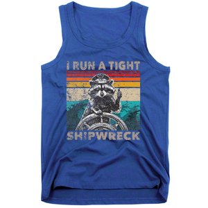 I Run A Ight Shipwreck Raccoon Captain Tank Top