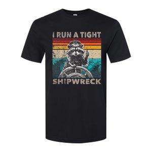 I Run A Ight Shipwreck Raccoon Captain Softstyle CVC T-Shirt