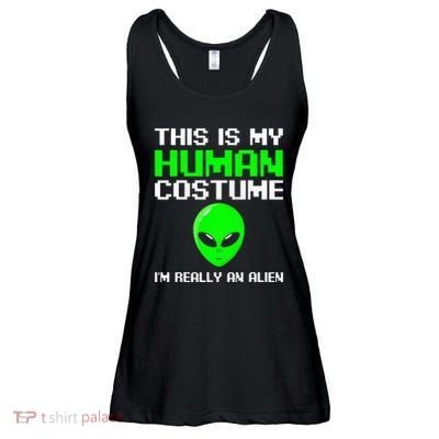 I’M Really An Alien Costume Women Scary Weird Halloween Ladies Essential Flowy Tank
