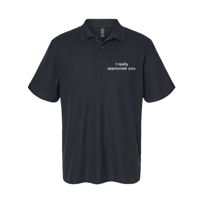 I Really Appreciate You Softstyle Adult Sport Polo