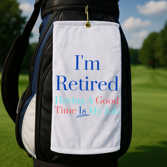 IM Retired And Having A Good Time Is My Job Golf Towel