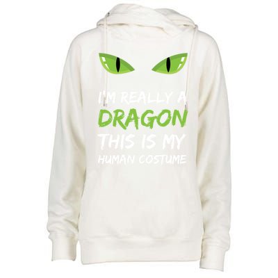 IM Really A Dragon This Is My Hu Costume Gift Cute Womens Funnel Neck Pullover Hood