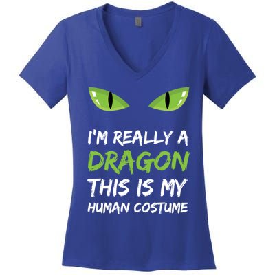 IM Really A Dragon This Is My Hu Costume Gift Cute Women's V-Neck T-Shirt