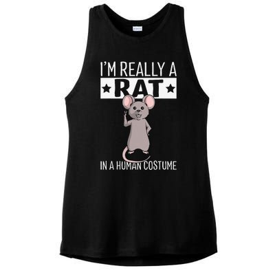 Im Really A Rat In A Human Costume Halloween Funny Ladies PosiCharge Tri-Blend Wicking Tank