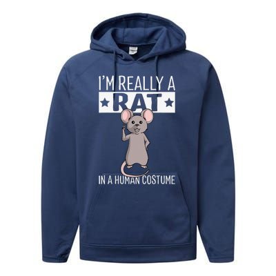 Im Really A Rat In A Human Costume Halloween Funny Performance Fleece Hoodie