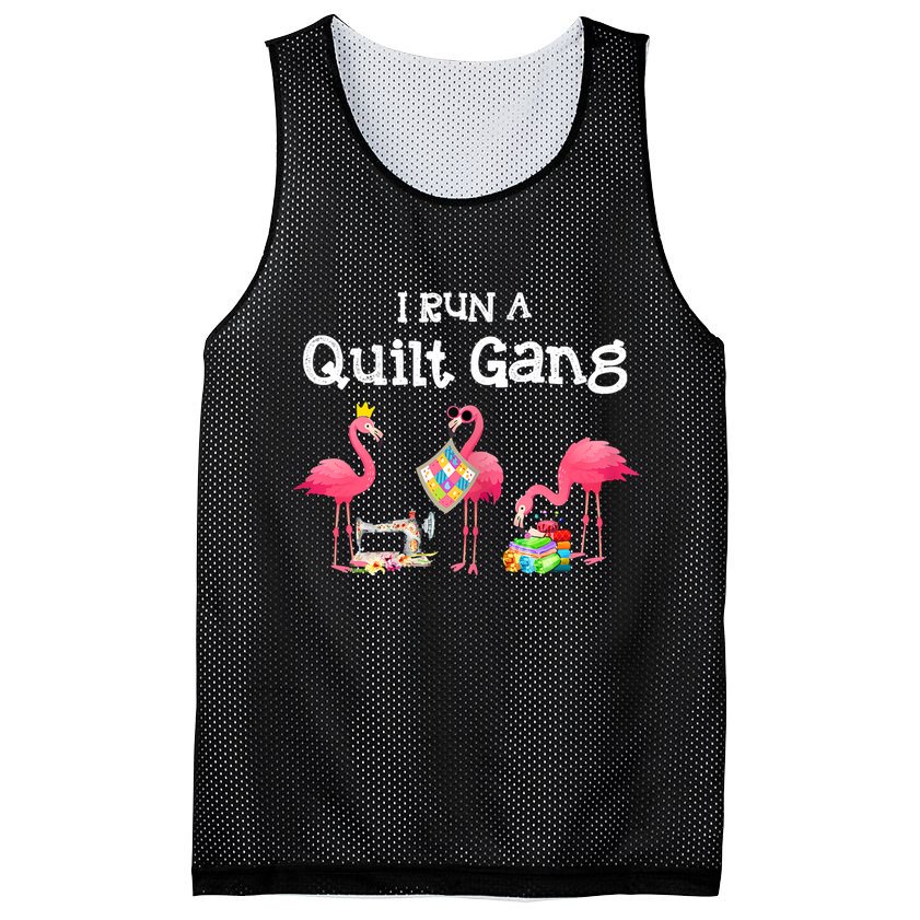 I Run A Quilt Gang Funny Quilting Mesh Reversible Basketball Jersey Tank