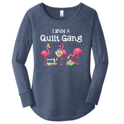 I Run A Quilt Gang Funny Quilting Women's Perfect Tri Tunic Long Sleeve Shirt