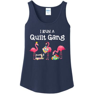 I Run A Quilt Gang Funny Quilting Ladies Essential Tank