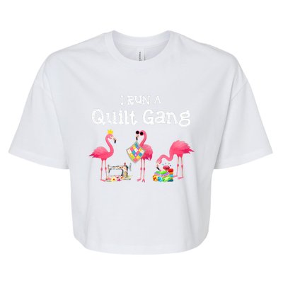 I Run A Quilt Gang Funny Quilting Bella+Canvas Jersey Crop Tee