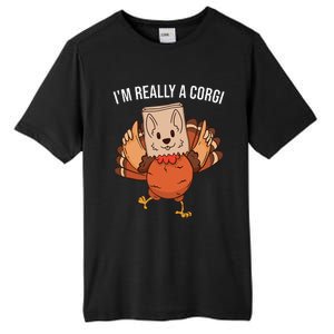 I'm Really A Corgi Thanksgiving Turkey Fake Corgi Dog Tall Fusion ChromaSoft Performance T-Shirt