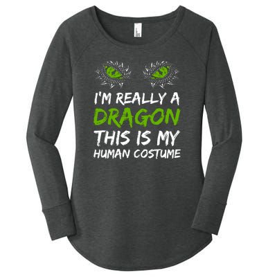 Im Really A Dragon This Is My Human Costume Women's Perfect Tri Tunic Long Sleeve Shirt