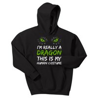 Im Really A Dragon This Is My Human Costume Kids Hoodie