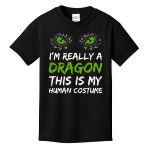 Im Really A Dragon This Is My Human Costume Kids T-Shirt