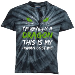 Im Really A Dragon This Is My Human Costume Kids Tie-Dye T-Shirt