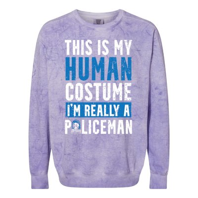 I'm Really A Policeman Police Officer Law Enforcement Gift Colorblast Crewneck Sweatshirt