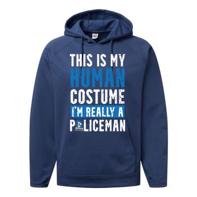 I'm Really A Policeman Police Officer Law Enforcement Gift Performance Fleece Hoodie