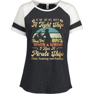 I Run A Pirate Ship Some Moms Run A Tight Ship For Cool Mom Enza Ladies Jersey Colorblock Tee