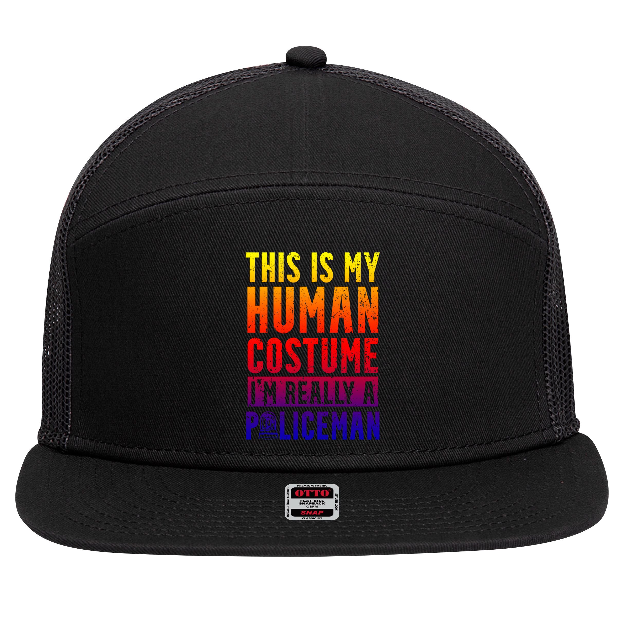 I'm Really A Policeman Police Officer Law Enforcement Gift 7 Panel Mesh Trucker Snapback Hat