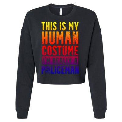 I'm Really A Policeman Police Officer Law Enforcement Gift Cropped Pullover Crew