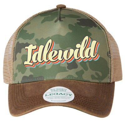 Idlewild Retro Art Baseball Font Vintage Legacy Tie Dye Trucker Hat