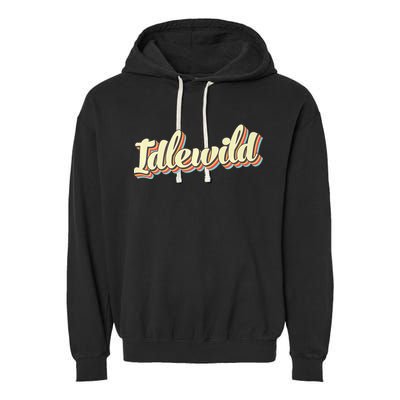 Idlewild Retro Art Baseball Font Vintage Garment-Dyed Fleece Hoodie