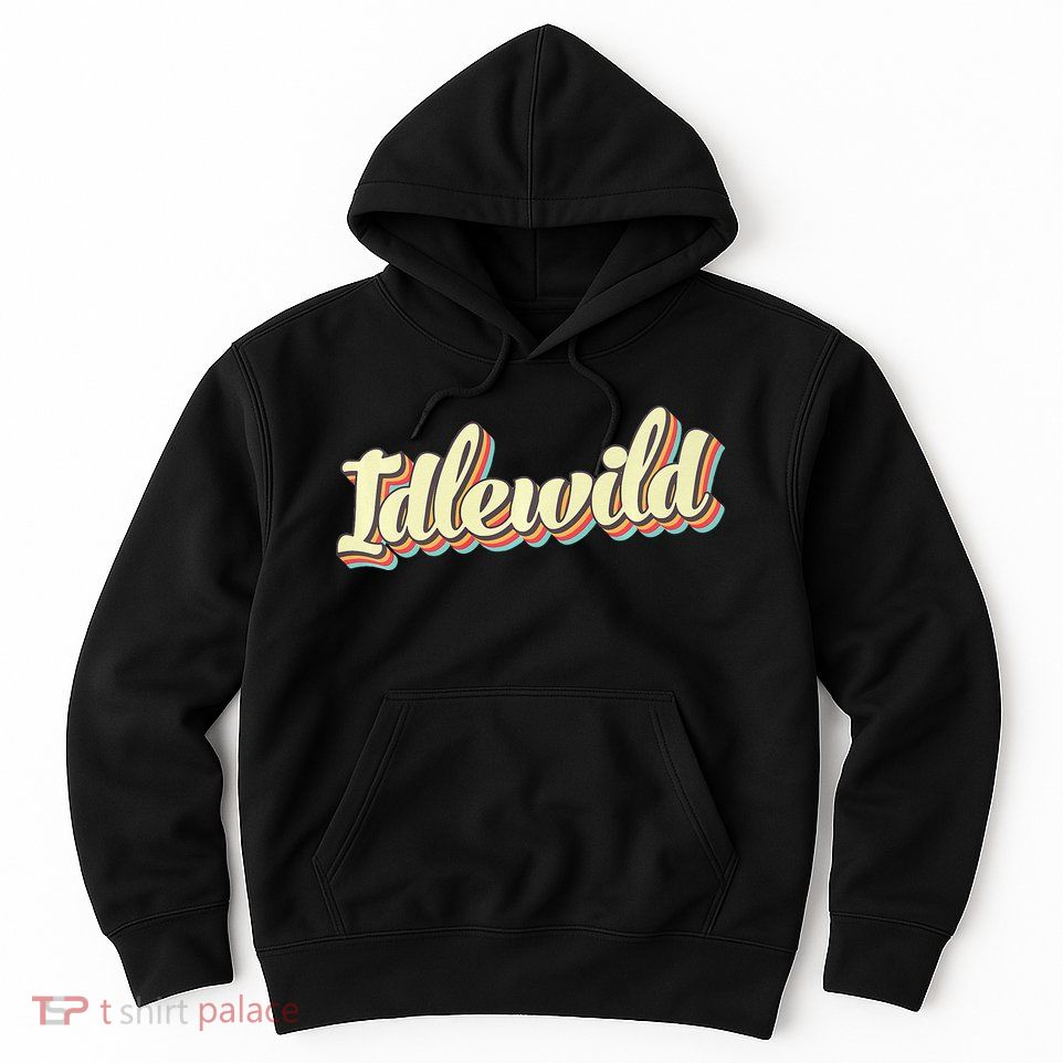 Idlewild Retro Art Baseball Font Vintage Hoodie
