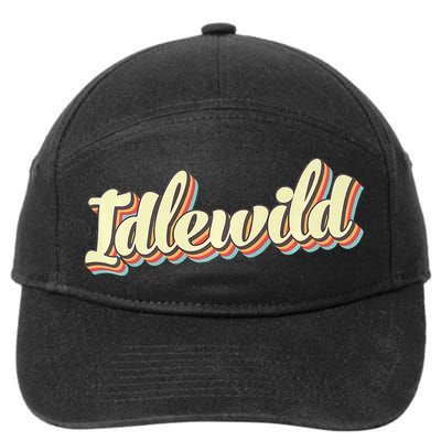 Idlewild Retro Art Baseball Font Vintage 7-Panel Snapback Hat