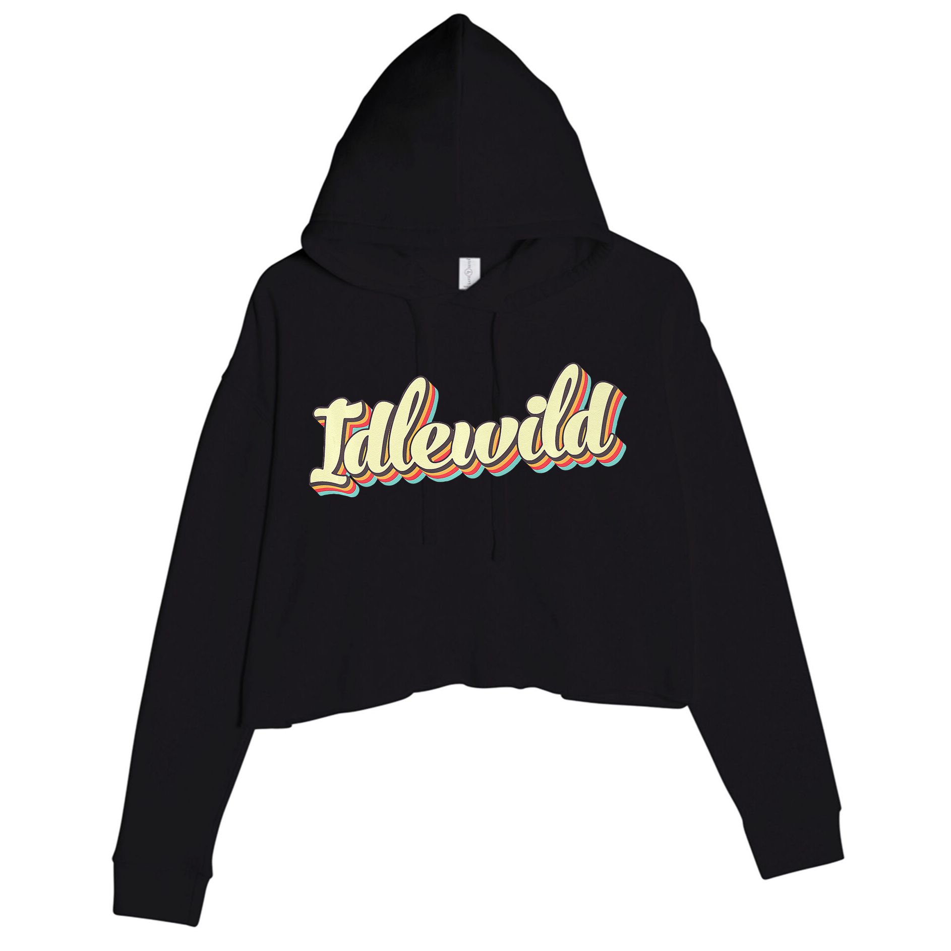 Idlewild Retro Art Baseball Font Vintage Crop Fleece Hoodie
