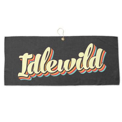 Idlewild Retro Art Baseball Font Vintage Large Microfiber Waffle Golf Towel