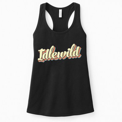Idlewild Retro Art Baseball Font Vintage Womens Tank Top