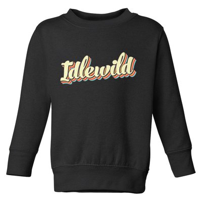 Idlewild Retro Art Baseball Font Vintage Toddler Sweatshirt
