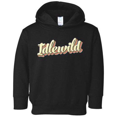 Idlewild Retro Art Baseball Font Vintage Toddler Hoodie