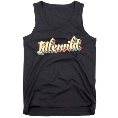 Idlewild Retro Art Baseball Font Vintage Tank Top