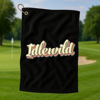 Idlewild Retro Art Baseball Font Vintage Golf Towel