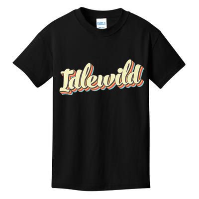 Idlewild Retro Art Baseball Font Vintage Kids T-Shirt