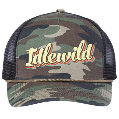 Idlewild Retro Art Baseball Font Vintage Retro Rope Trucker Hat Cap