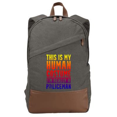 I'm Really A Policeman Police Officer Law Enforcement Gift Cotton Canvas Backpack