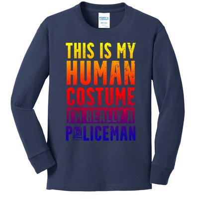 I'm Really A Policeman Police Officer Law Enforcement Gift Kids Long Sleeve Shirt