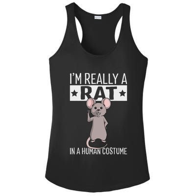 IM Really A Rat In A Human Costume Halloween Funny Ladies PosiCharge Competitor Racerback Tank
