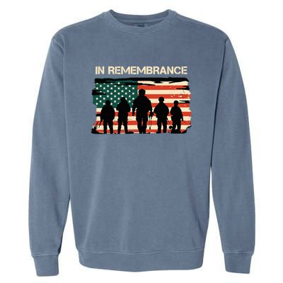 In Remembrance American Flag Usa Veterans Day Garment-Dyed Sweatshirt