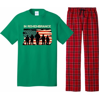 In Remembrance American Flag Usa Veterans Day Pajama Set