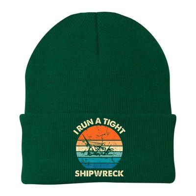 I Run A Tight Shipwreck Funny Vintage Mom Dad Quote Knit Cap Winter Beanie