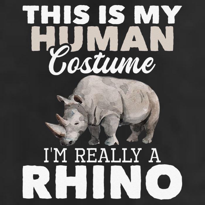 I'm Really A Rhino Rhinoceros Zoology Safari Animal Lover 7 Panel Mesh Trucker Snapback Hat